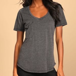 Pleasant Surprise Washed Black / Gray Tee NWOT